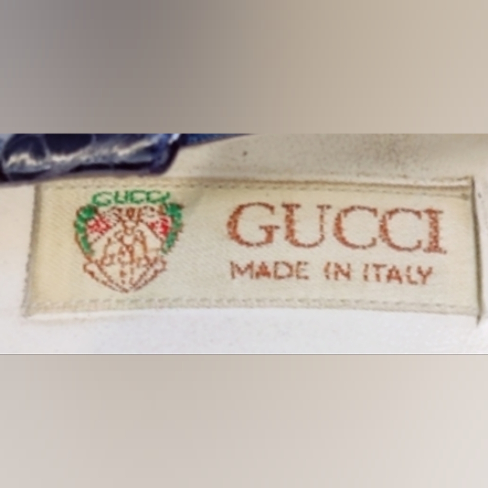 Gucci Blue Snakeskin Slingback Heels Size 37 Vintage 70s–80s Sandals Made Italy - Picture 13 of 15